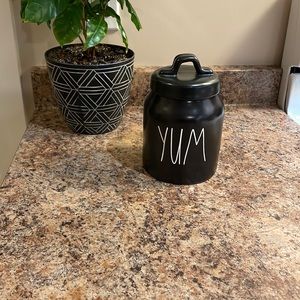 Rae Dunn Black Yum Baby Canister